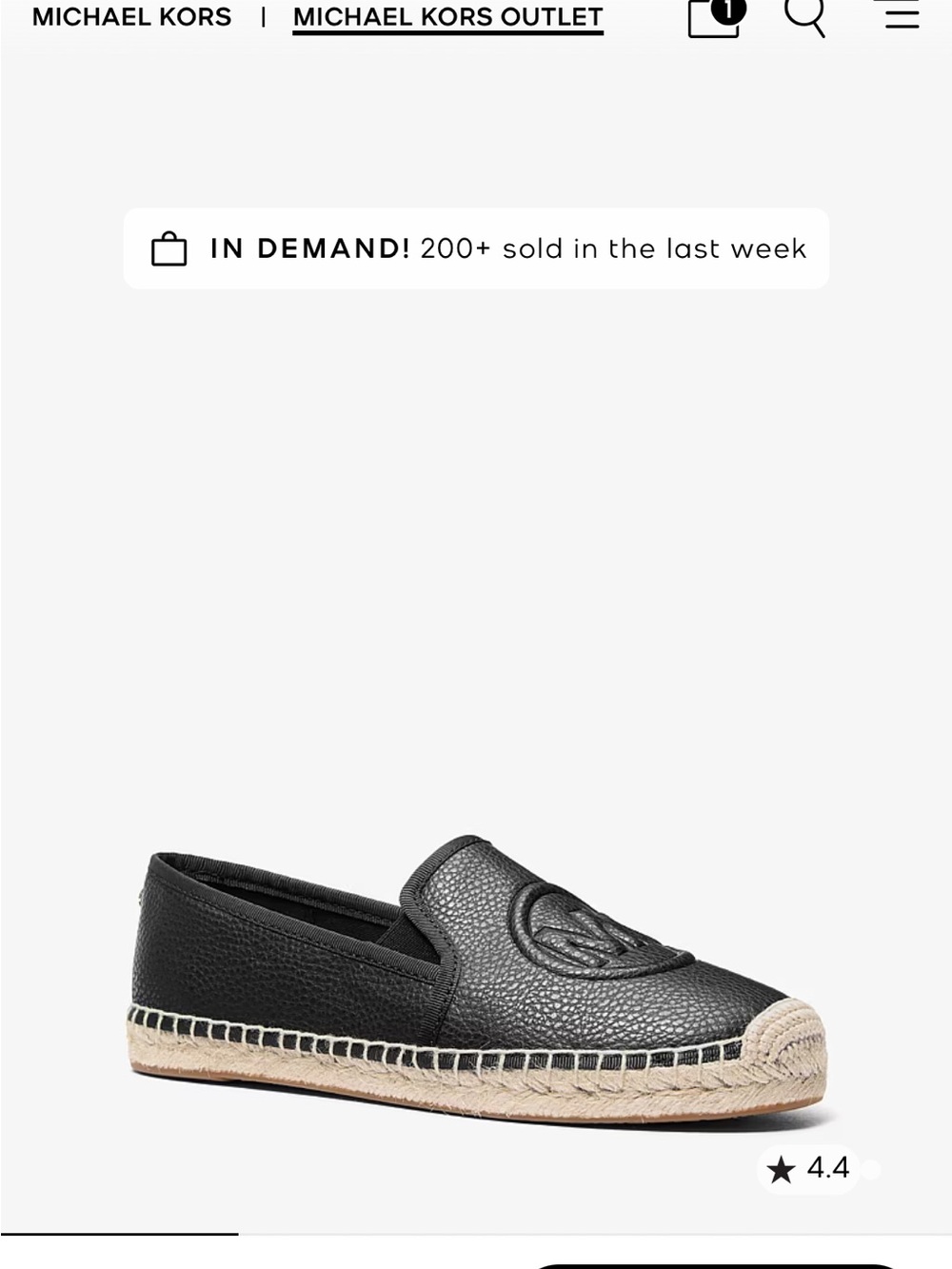 Michael Kors Black Leather Logo Espadrille Slip-On